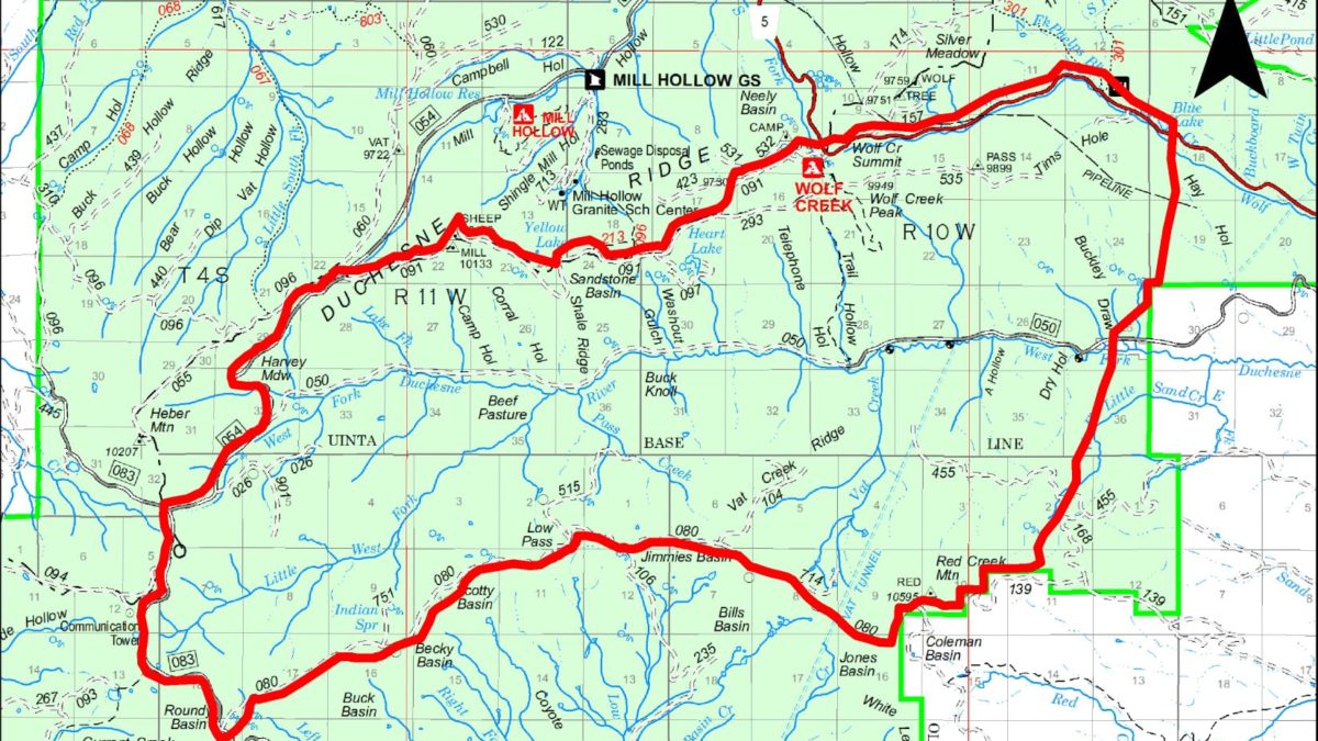 The West Fork prescribed fire is located 10 miles east of Heber between Duchesne Ridge Rd on the north side and Red Mountain Rd on the south side.