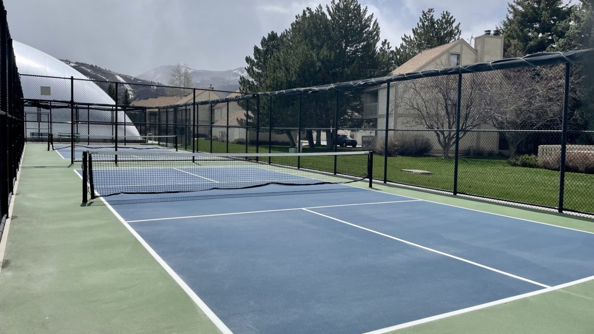 Outdoor pickleball courts at the PC MARC.