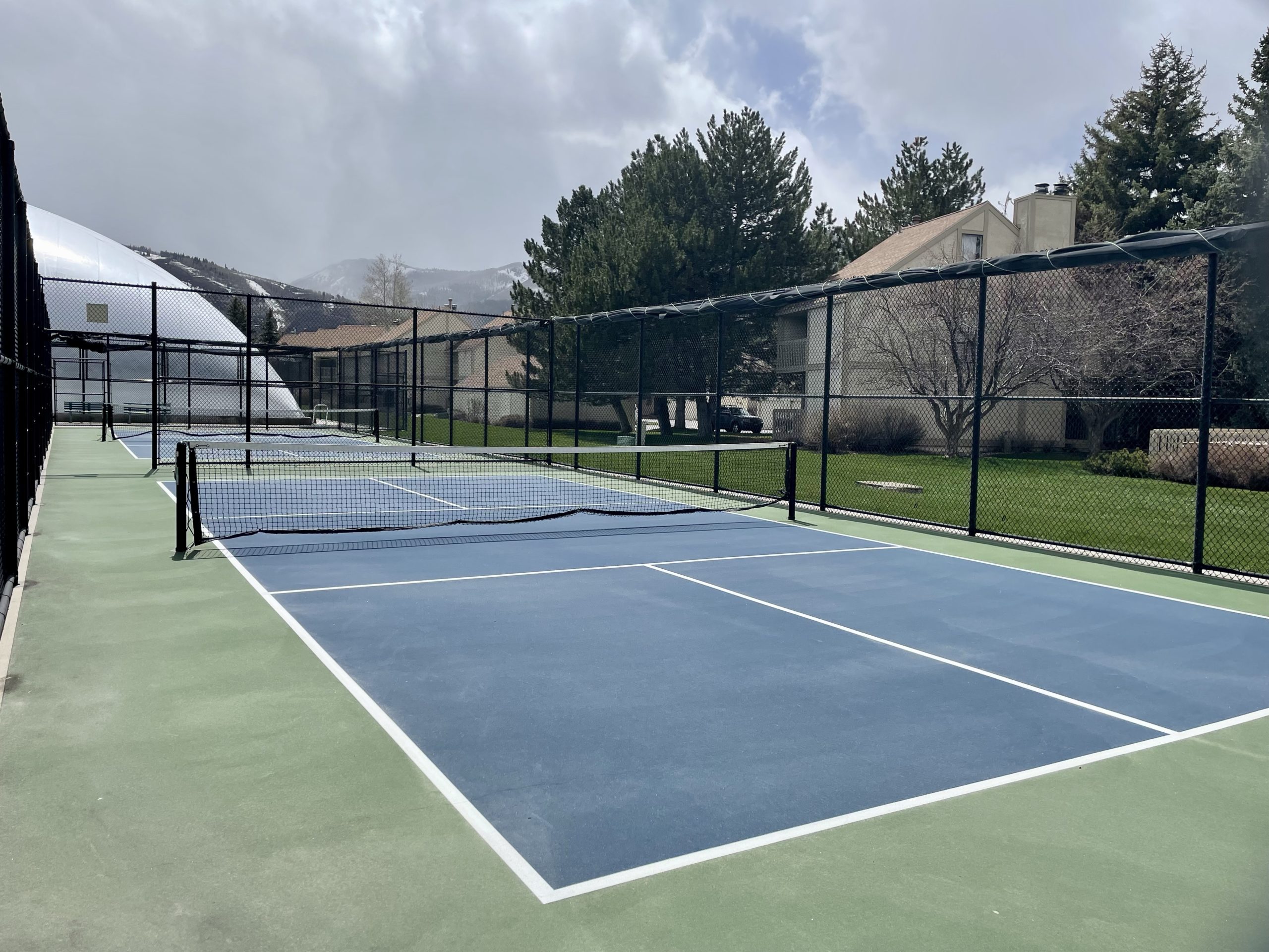 Outdoor pickleball courts at the PC MARC.