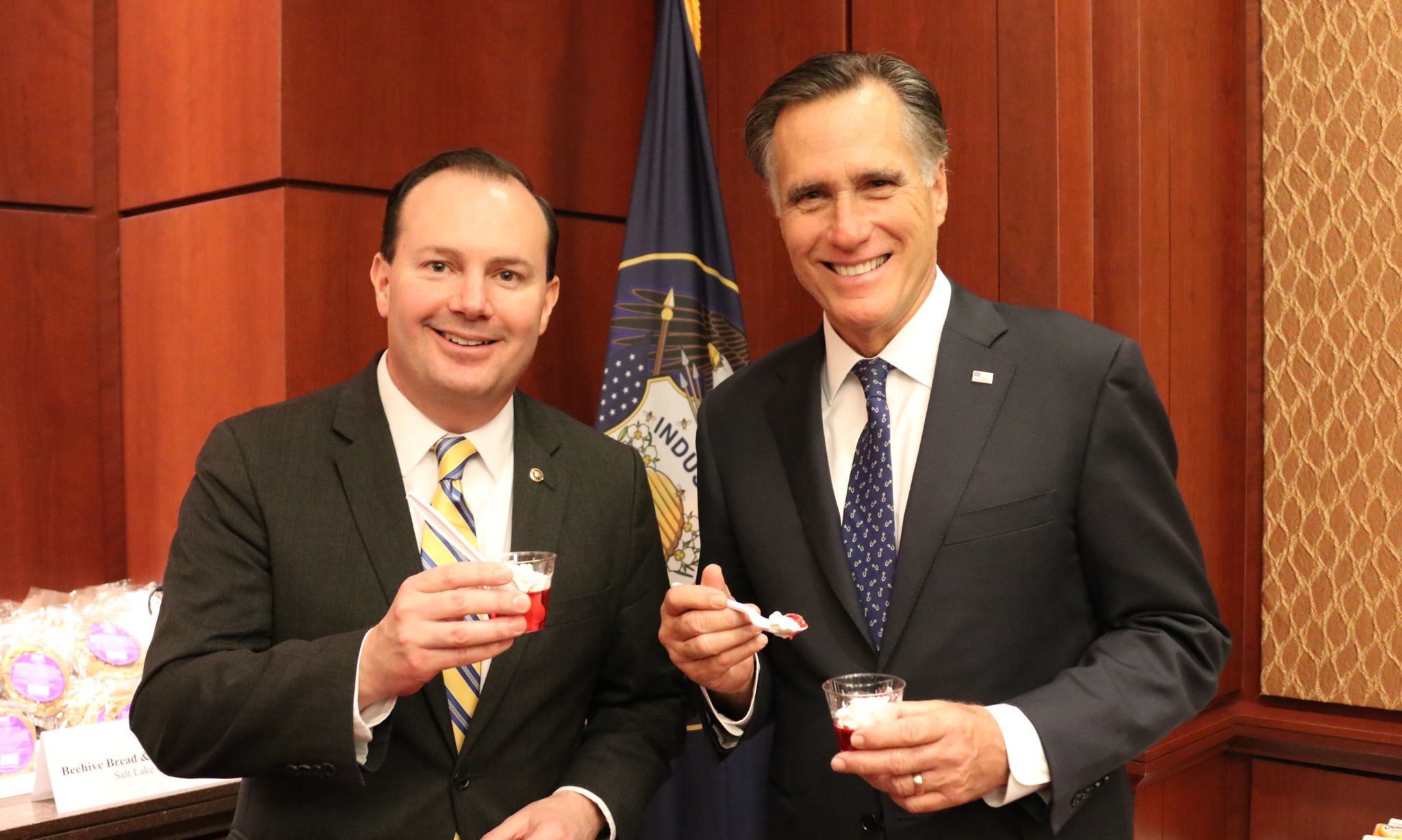 Utah's senators enjoying some Jello in 2019.