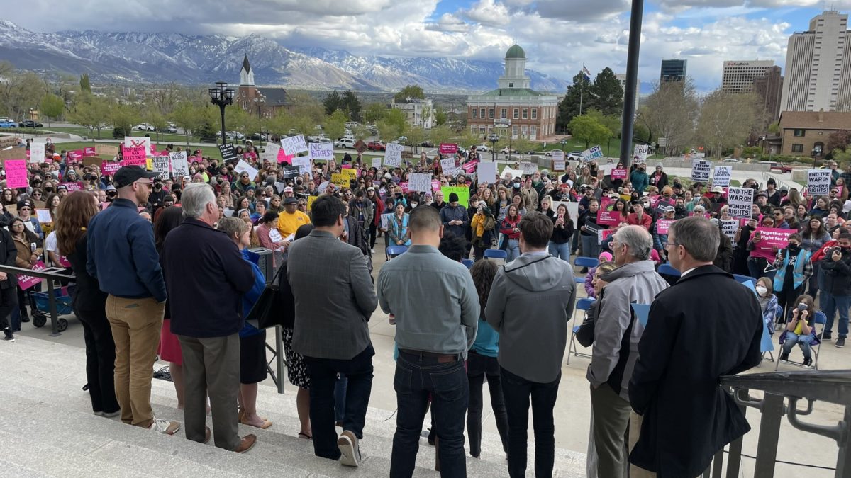A pro-abortion rights protest at the Utah State Capitol in July 2022.