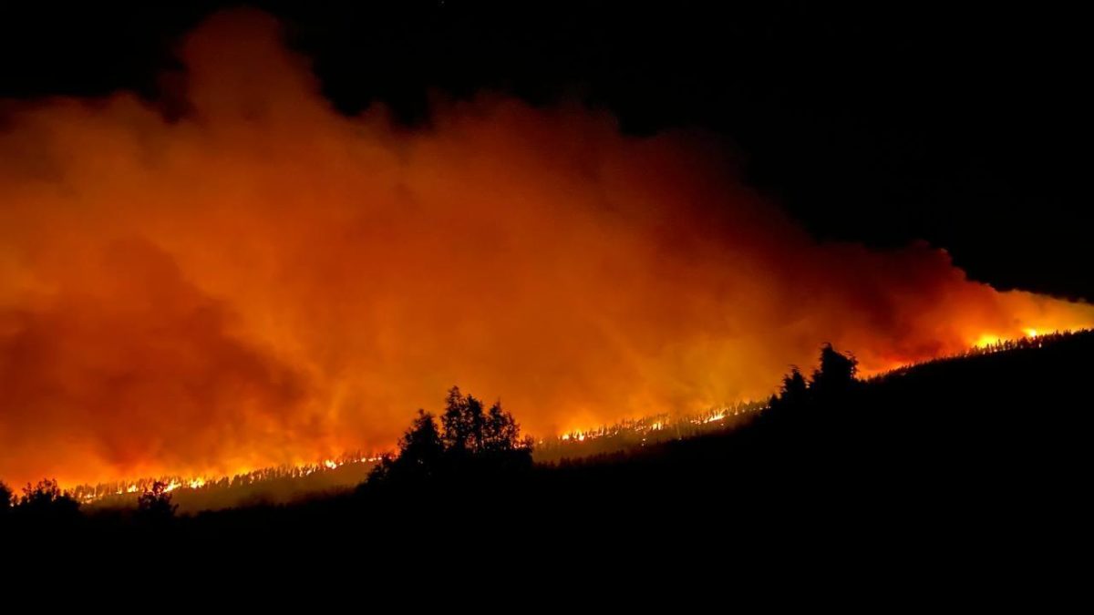 The Calf Canyon Fire in New Mexico on the night of May 8.