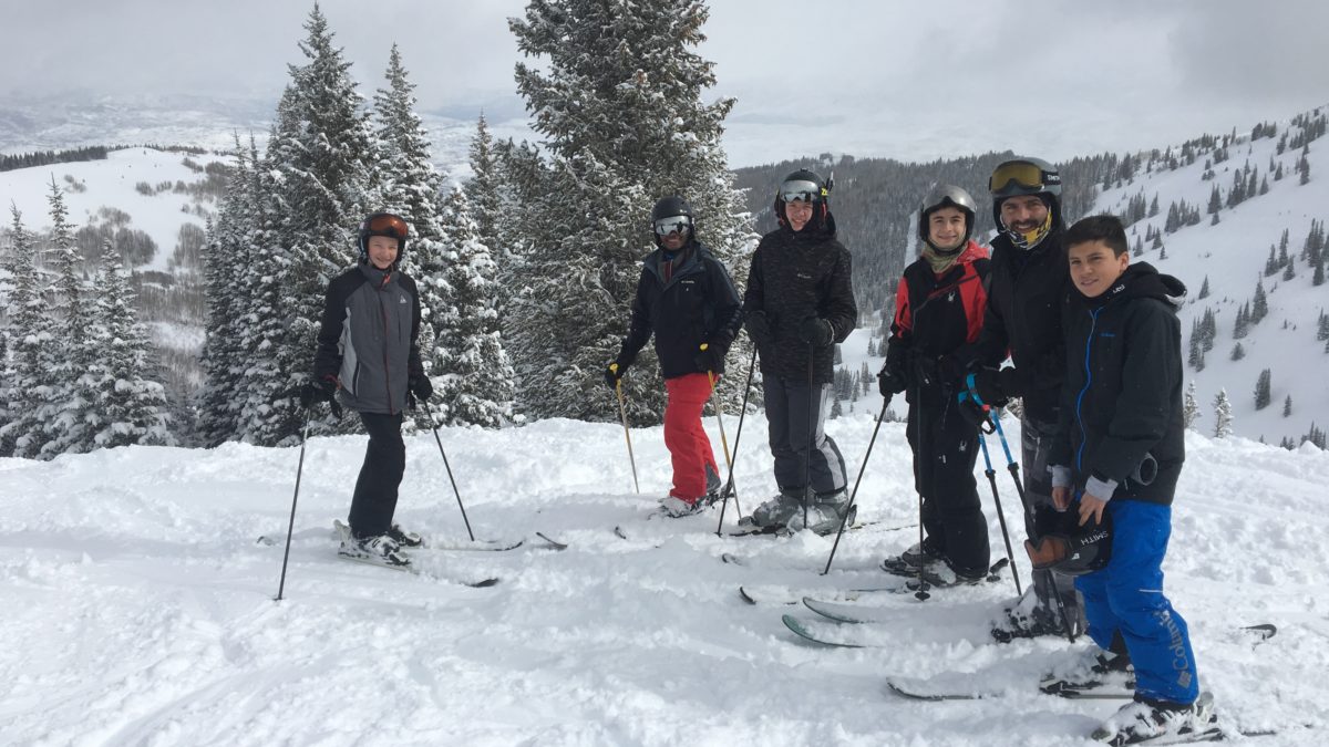 Eddie with his mentee group on the mountain.