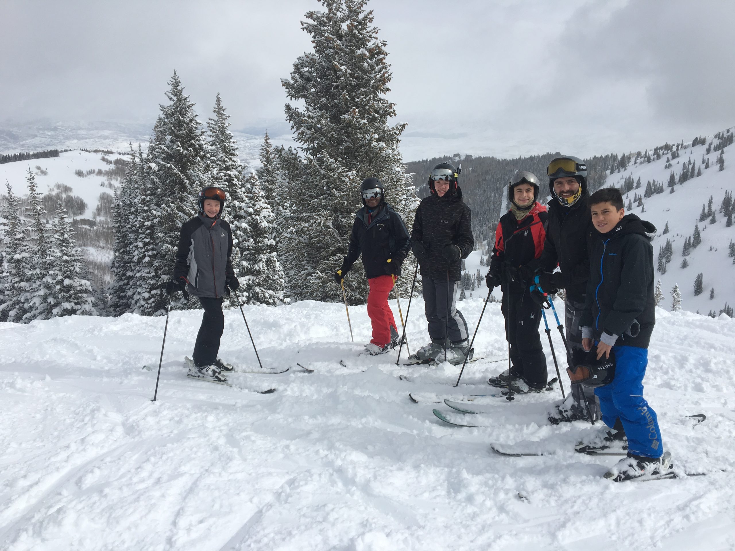 Eddie with his mentee group on the mountain.