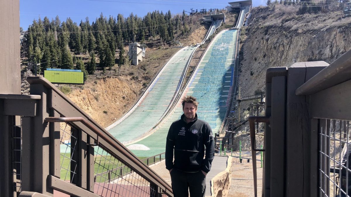 Anders Johnson at the Utah Olympic Park where he makes ski jumping suits for USA Nordic.