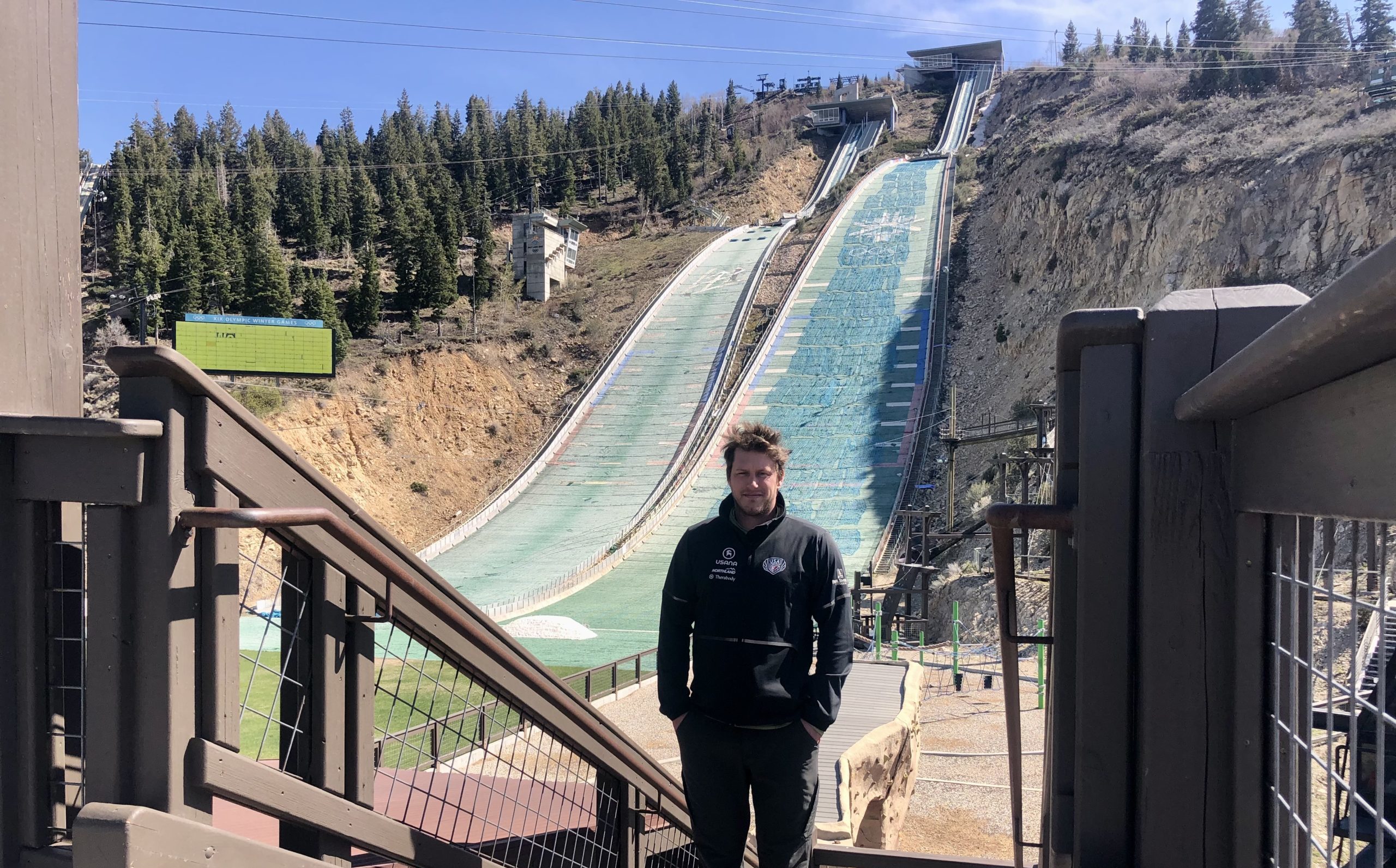 Anders Johnson at the Utah Olympic Park where he makes ski jumping suits for USA Nordic.