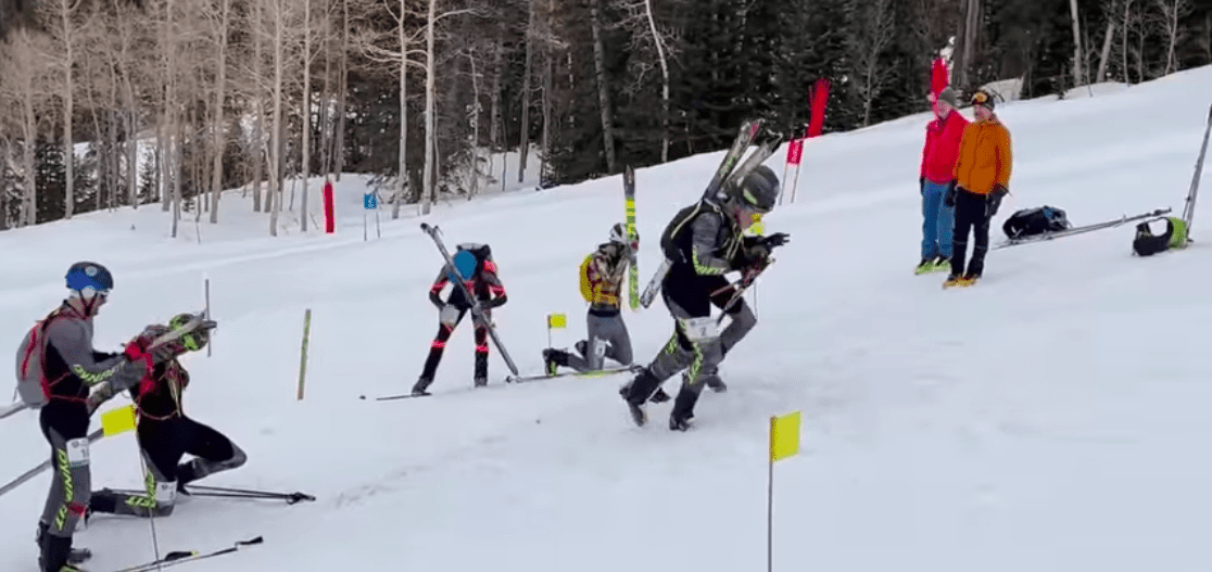Adam Loomis racing skimo and being named to the national team.
