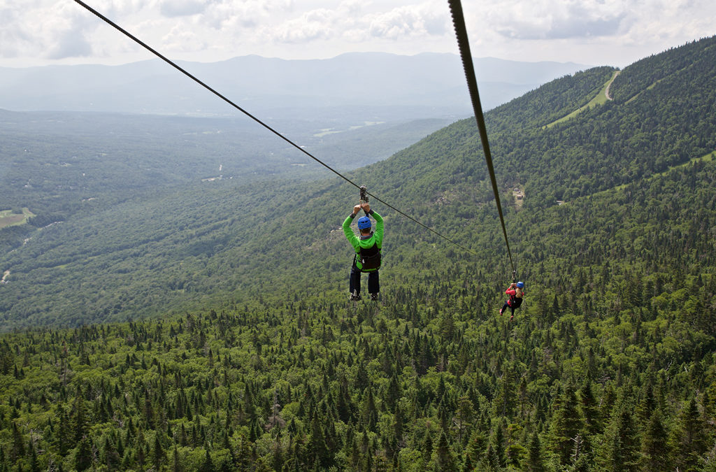 The zipline at Stowe Mountain Resort in Vermont.