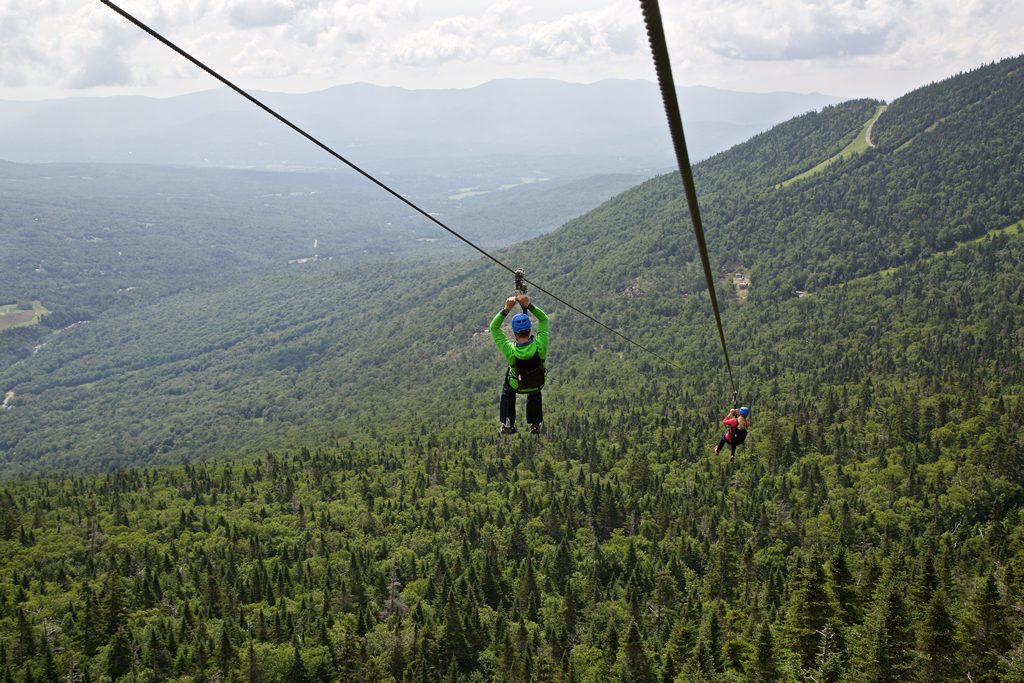 The zipline at Stowe Mountain Resort in Vermont.