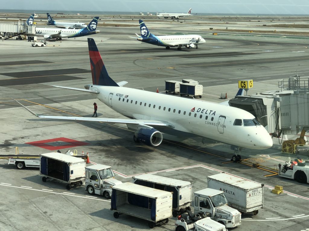 Delta Air Lines suffered the most among U.S. airlines, with more than 250 flights, or 9% of its operations, eliminated on Saturday.