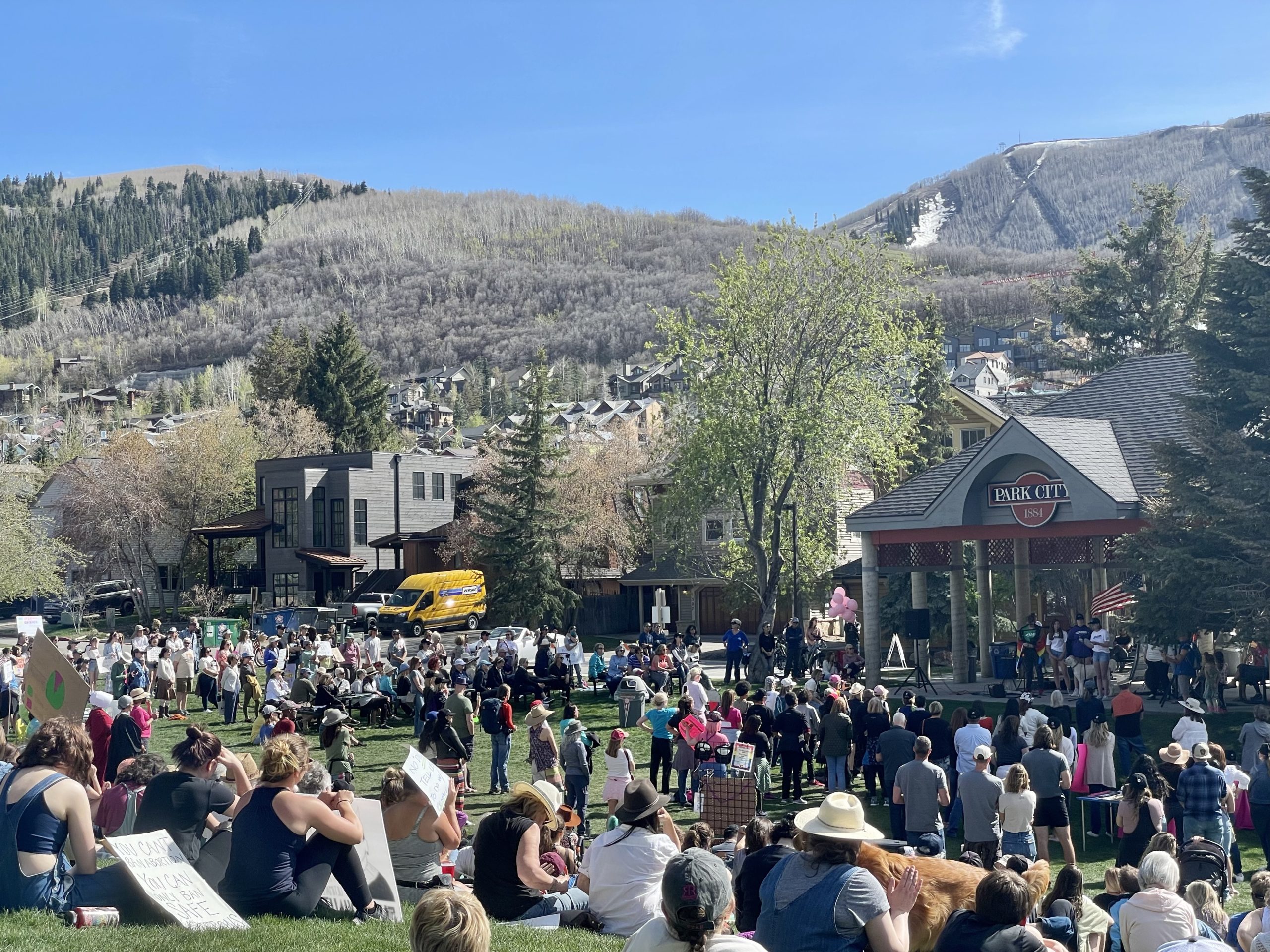 The pro-choice rally at City Park on Saturday afternoon.