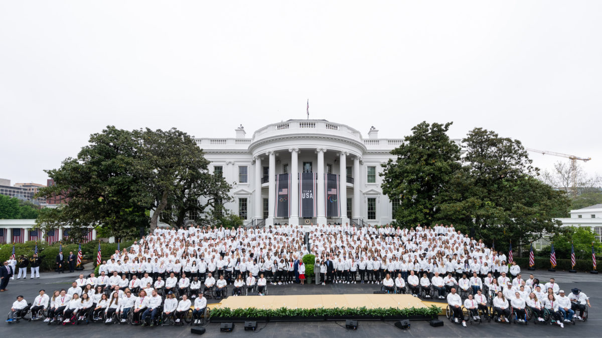Olympic athletes at the White House on Wednesday.