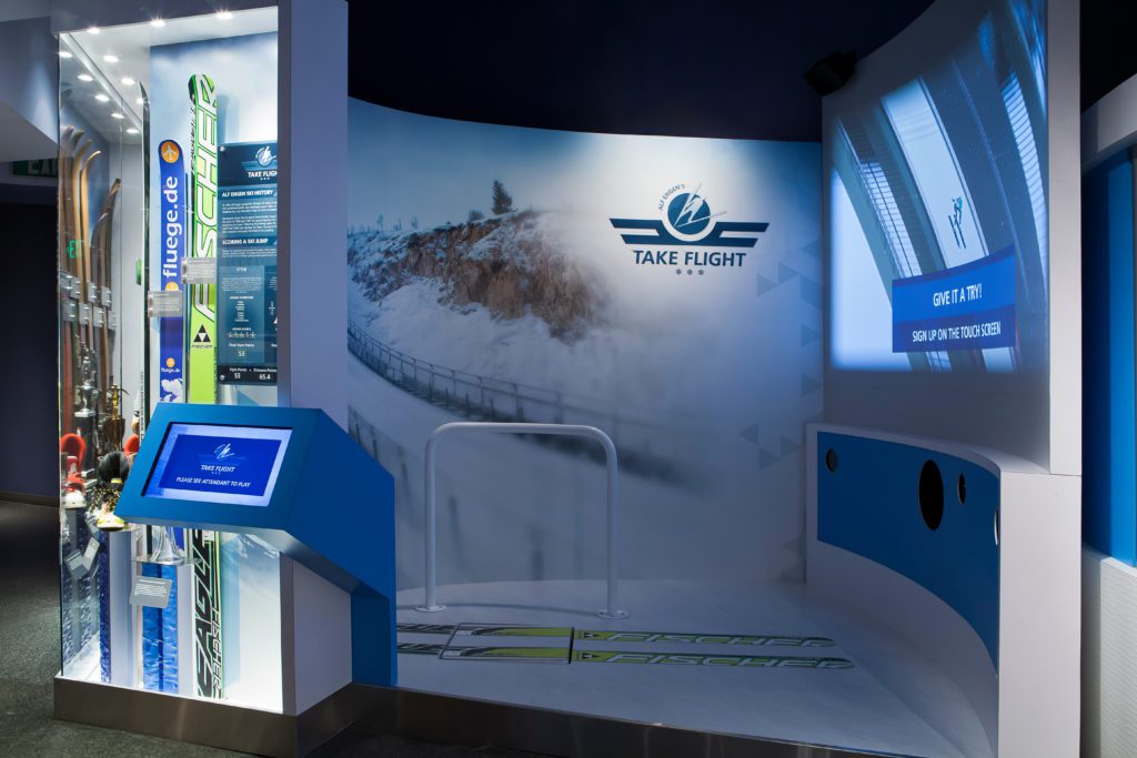 Take Flight interactive ski jumping simulator at the Alf Engen Ski Museum.