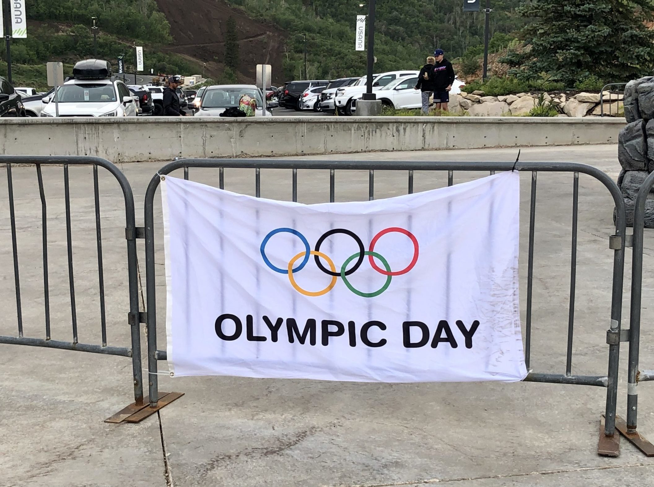 Olympic Day flag at the Utah Olympic Park.