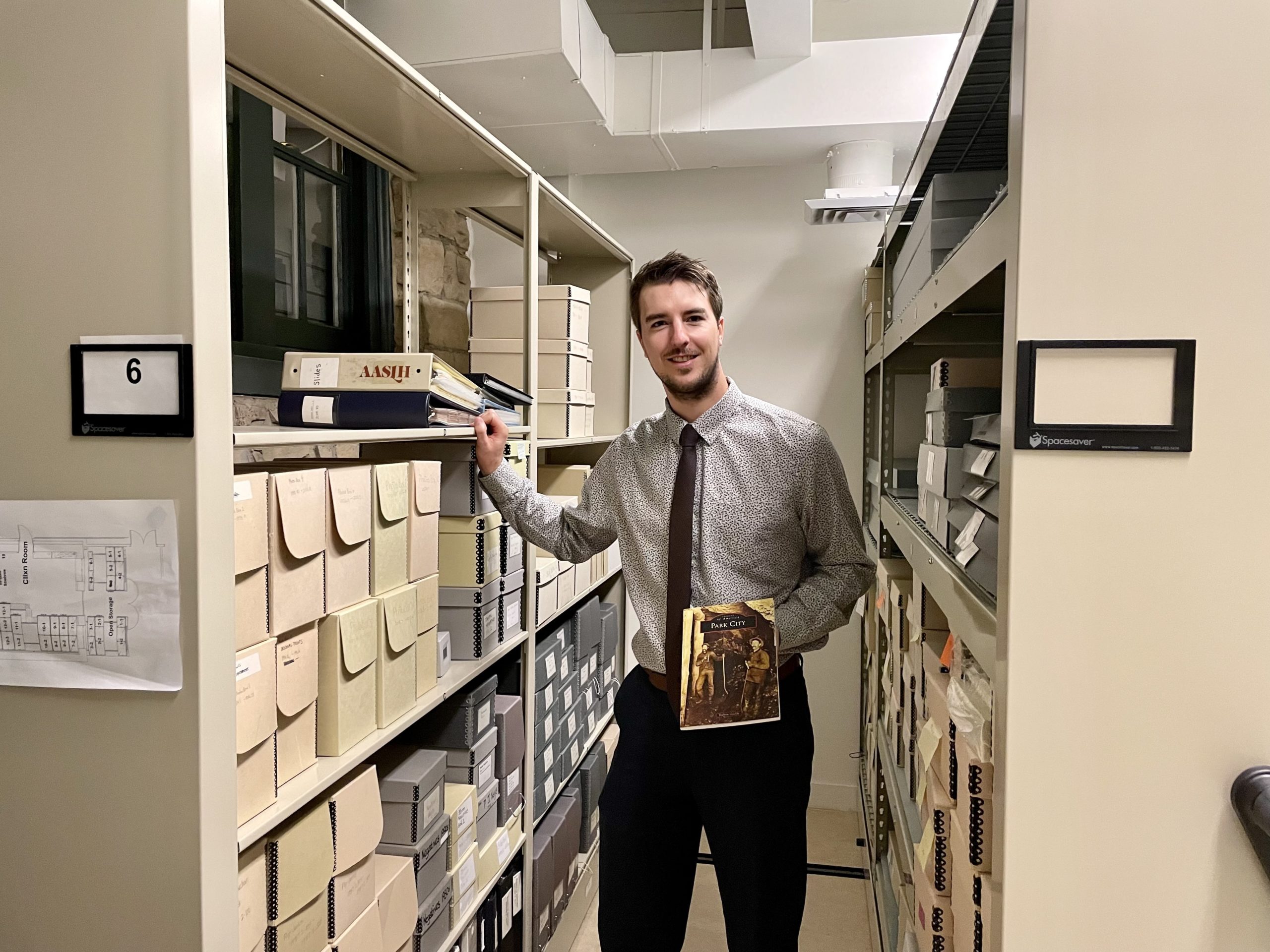 Park City Museum Historian Dalton Gackle with his new book covering the city's mining history.