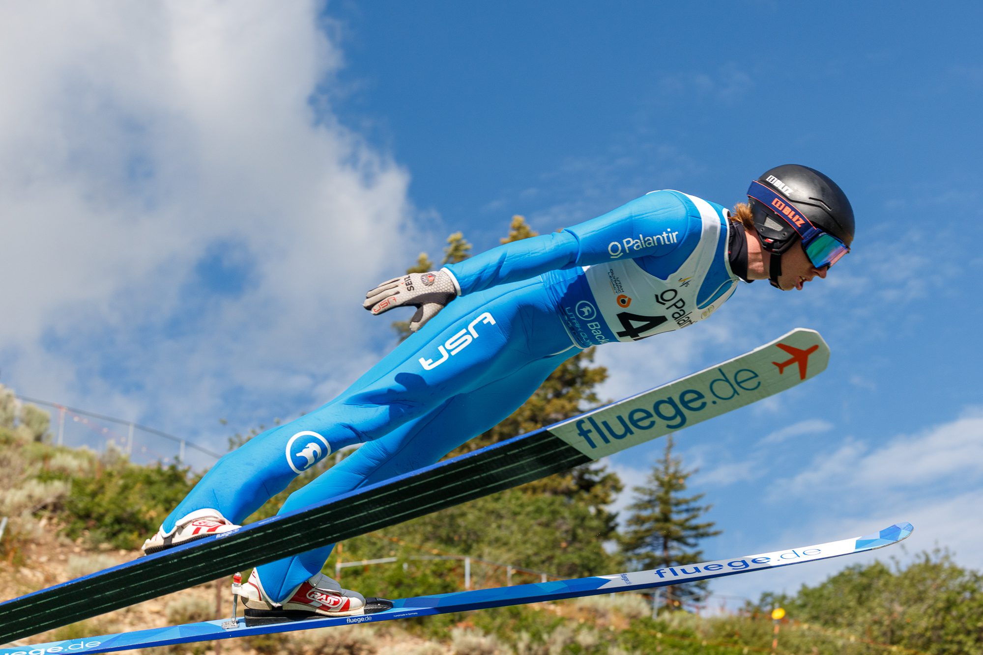 Jared Shumate at the UOP in the Springer Tournee/USA Nordic’s U.S. Ski Jumping and Nordic Combined Championships.