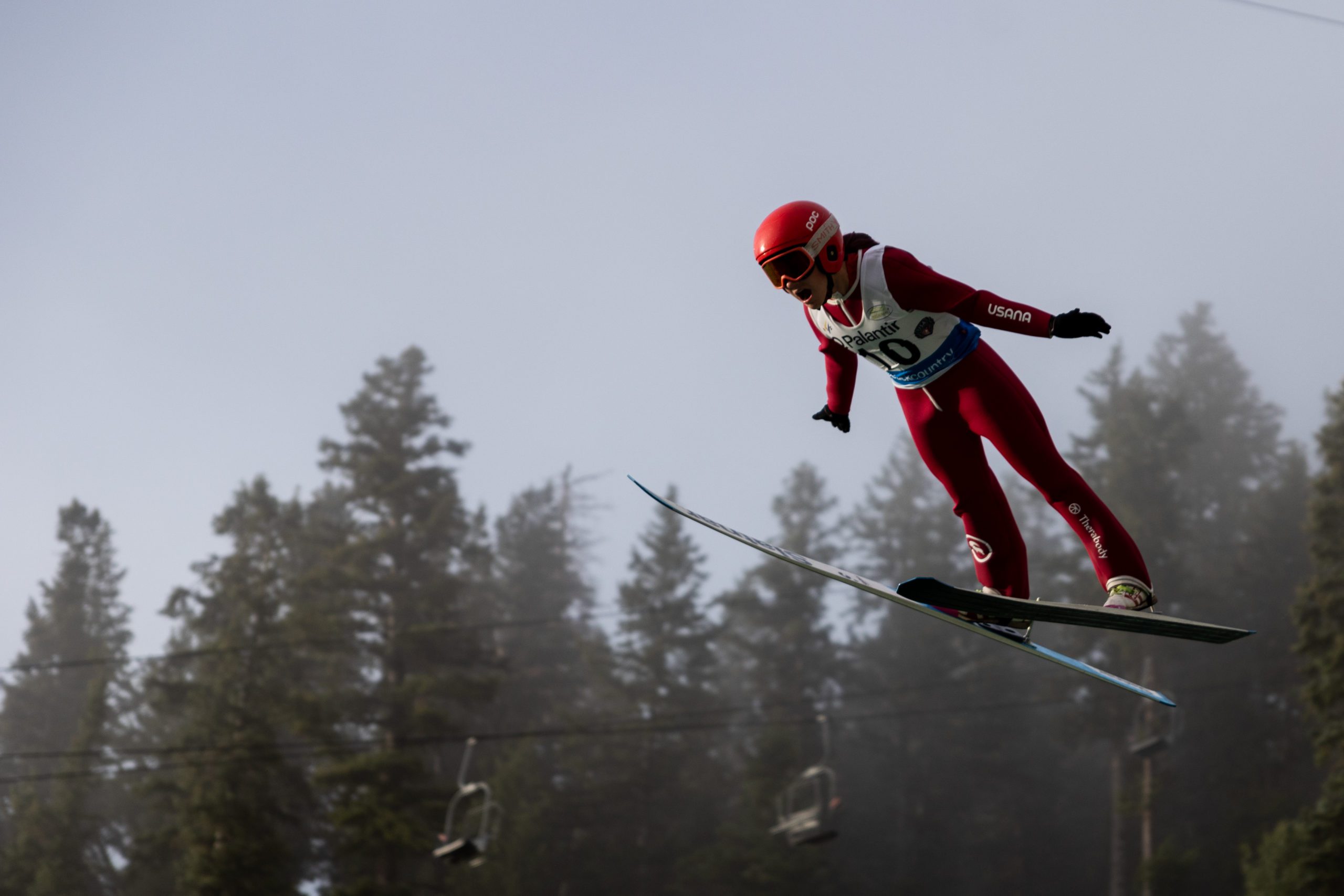 Josie Johnson, pictured here in the Springer Tournee in the USA Ski Jumping's U.S. Ski Jumping Championships.