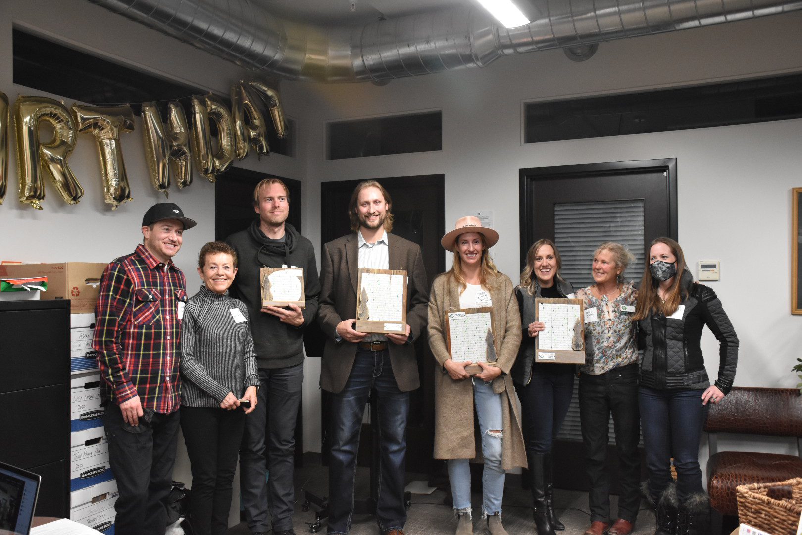 Winners and nominees gather for the 2021 Green Business awards.