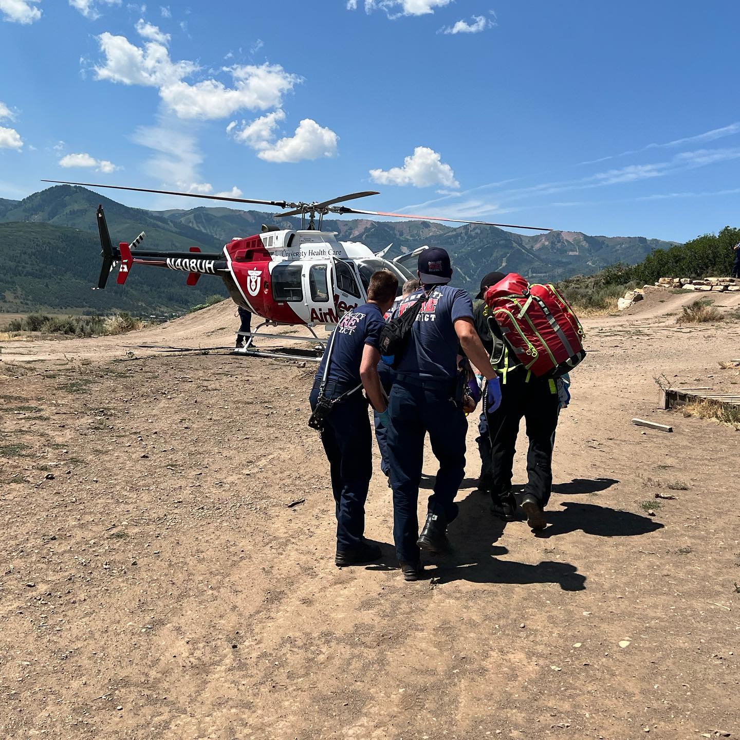 Injured biker being put in U of U AirMed