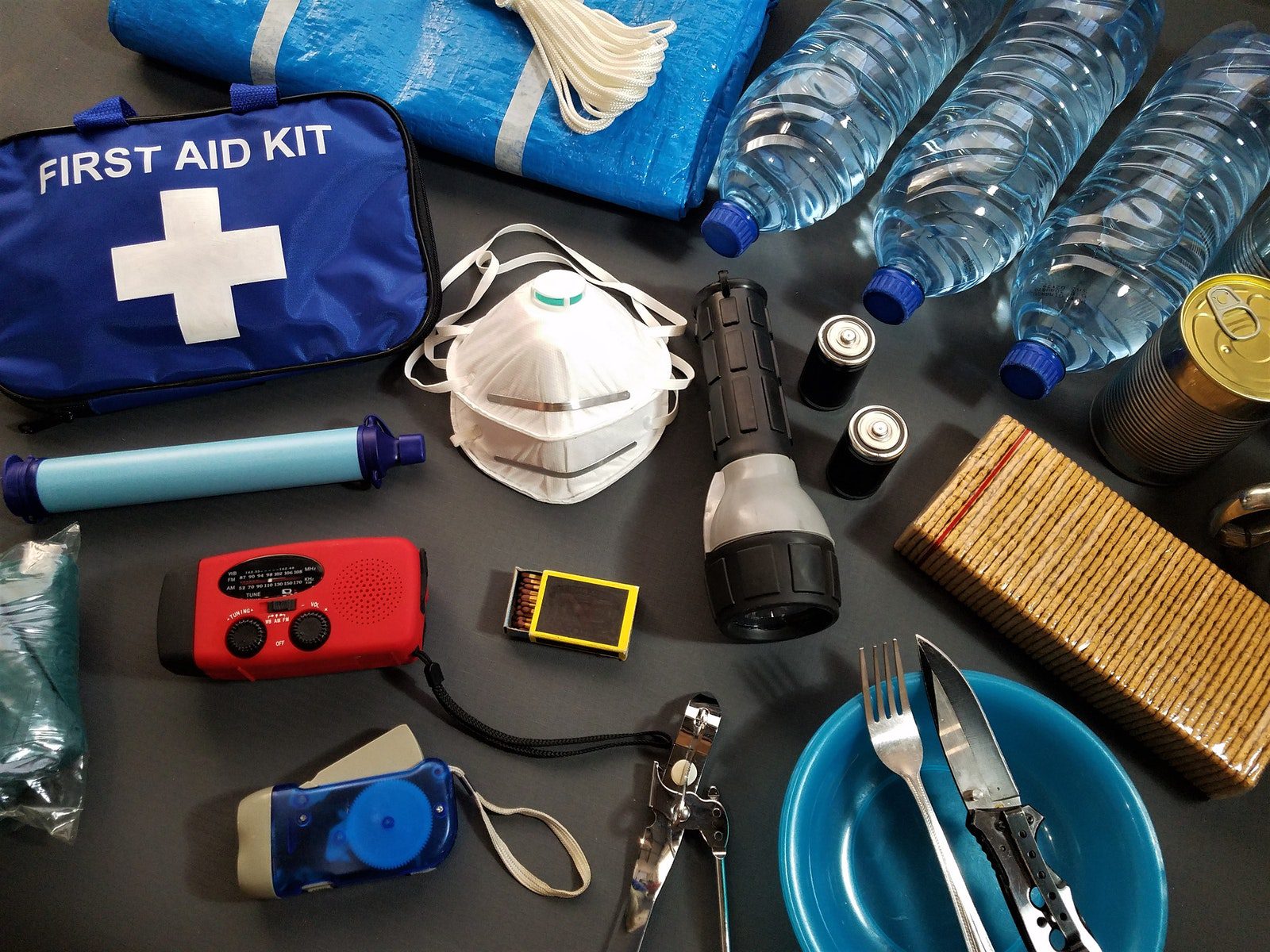 First aid and survival kits.