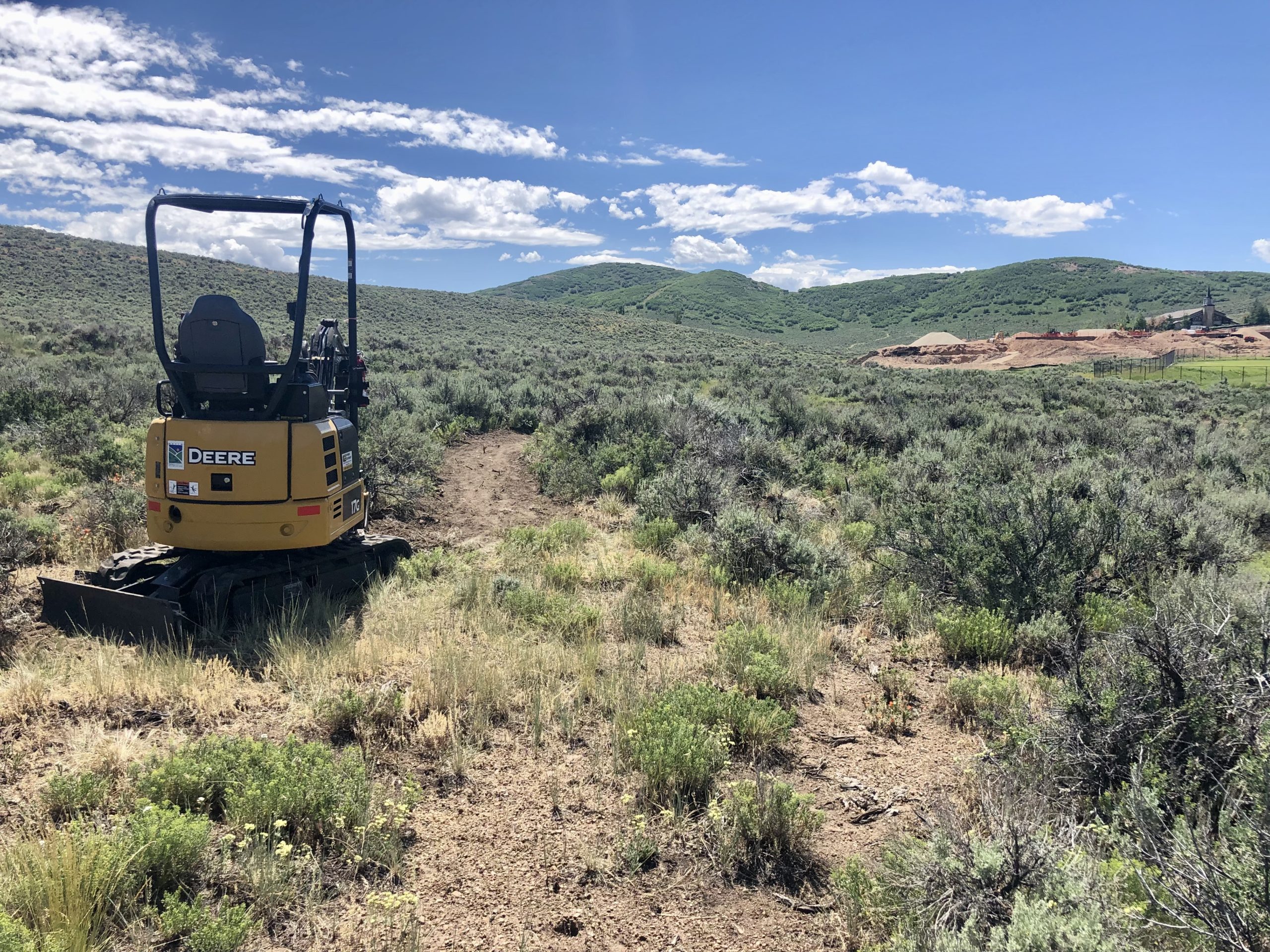 Construction has begun on a new trail in the new Trailside Park area.