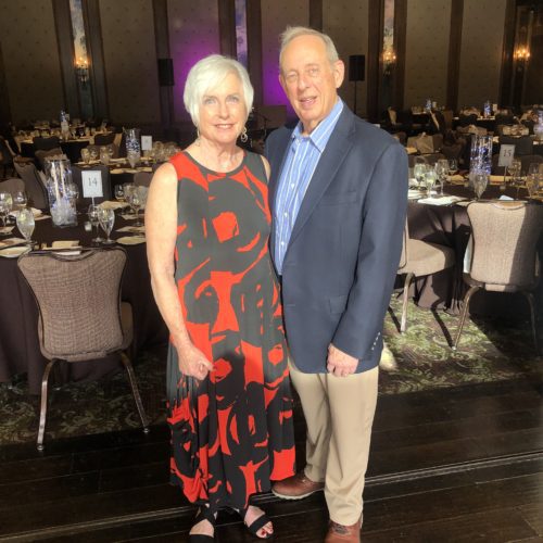 Dan Friefeld, Temple Har Shalom 25th Anniversary Celebration Committee Chairman, and Nancy Friefeld, event organizer (along with Kathy Lynch, not pictured), Woman of Har Shalom President.