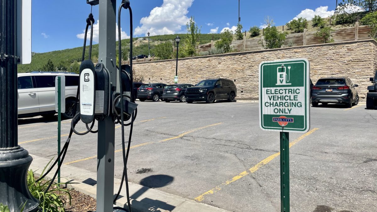 An EV charging station in Old Town.