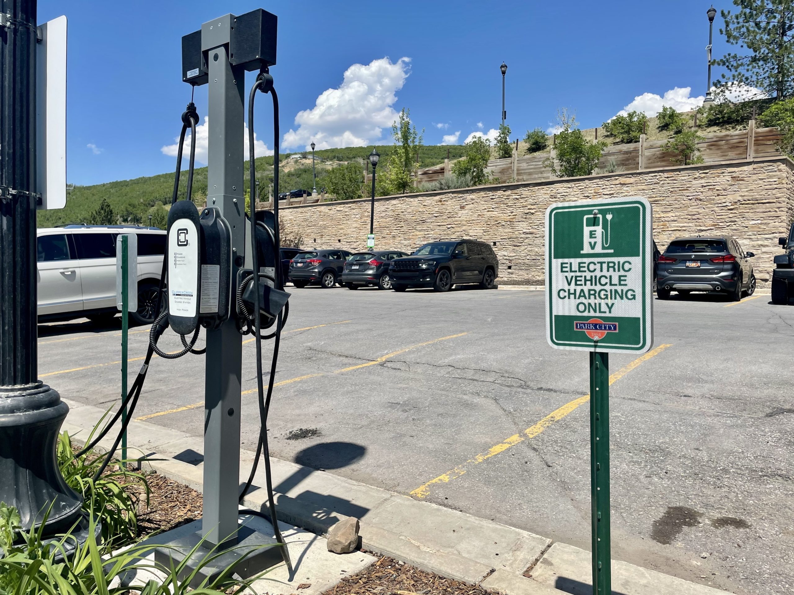 An EV charging station in Old Town.