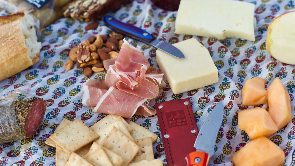 New West Knifeworks has the tools for the perfect trailside charcuterie setup.