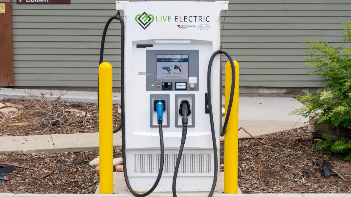 Summit County charging station at the Summit County Library