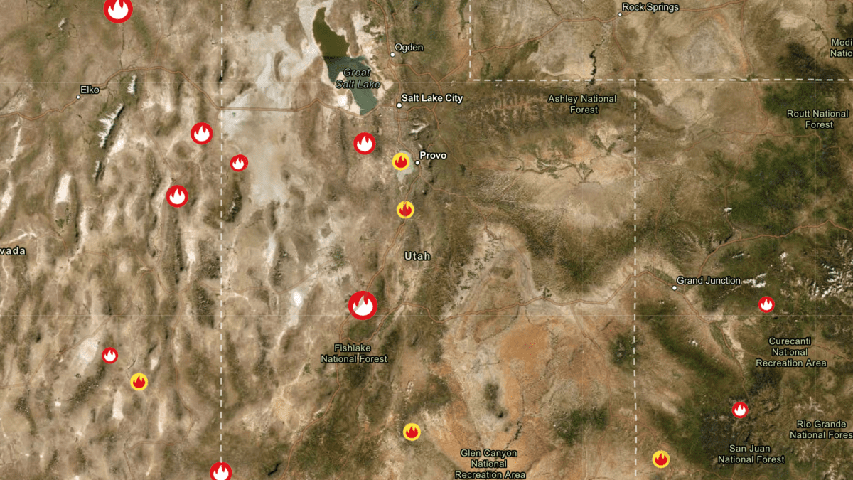 Current active fires in Utah