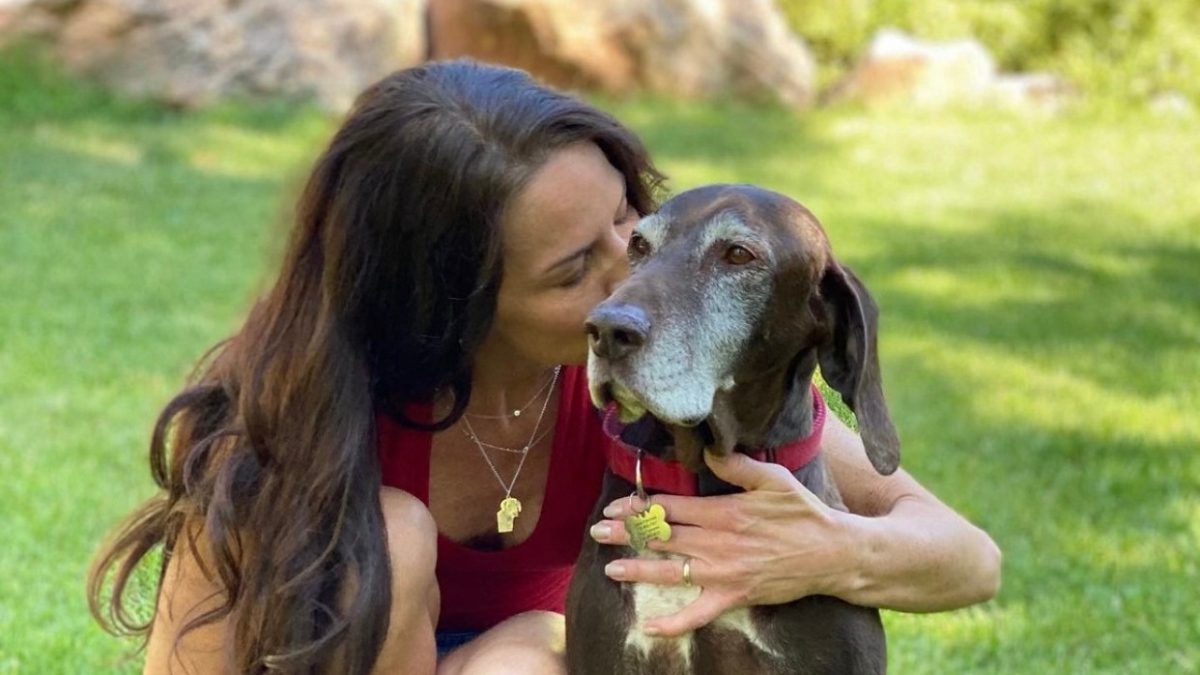 Laura Francese and one of her pups.