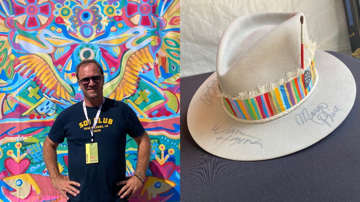 John Bukaty at Park City Song Summit and his hat painting collab with JW Bennett is on auction now.