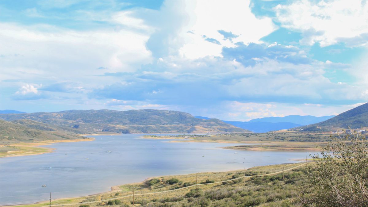 The Jordanelle Reservoir. As SNOTEL sites in the mountains are snowing drying soil, experts are concerned about future drought un Utah.