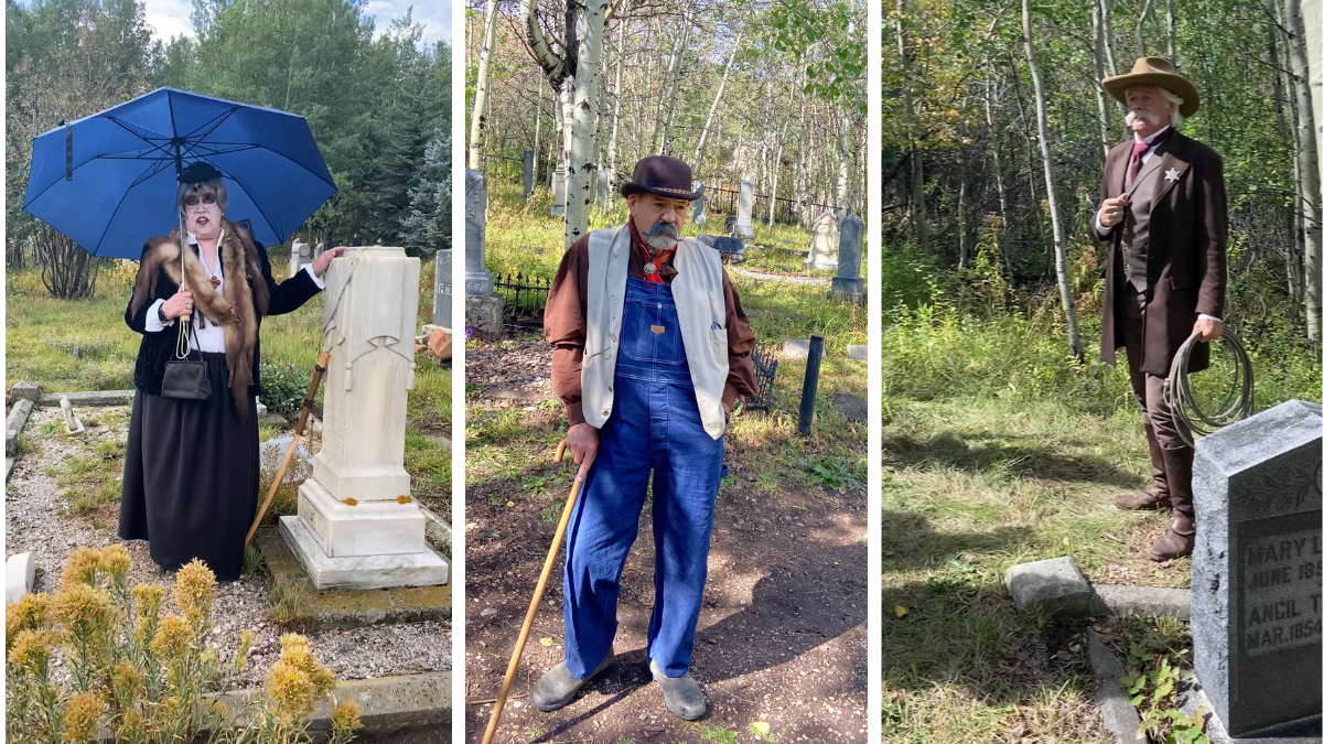 Molly Finch Heal, William Gidley, and Ancil Johnson portrayed by Museum volunteers for past Glenwood Cemetery tours.