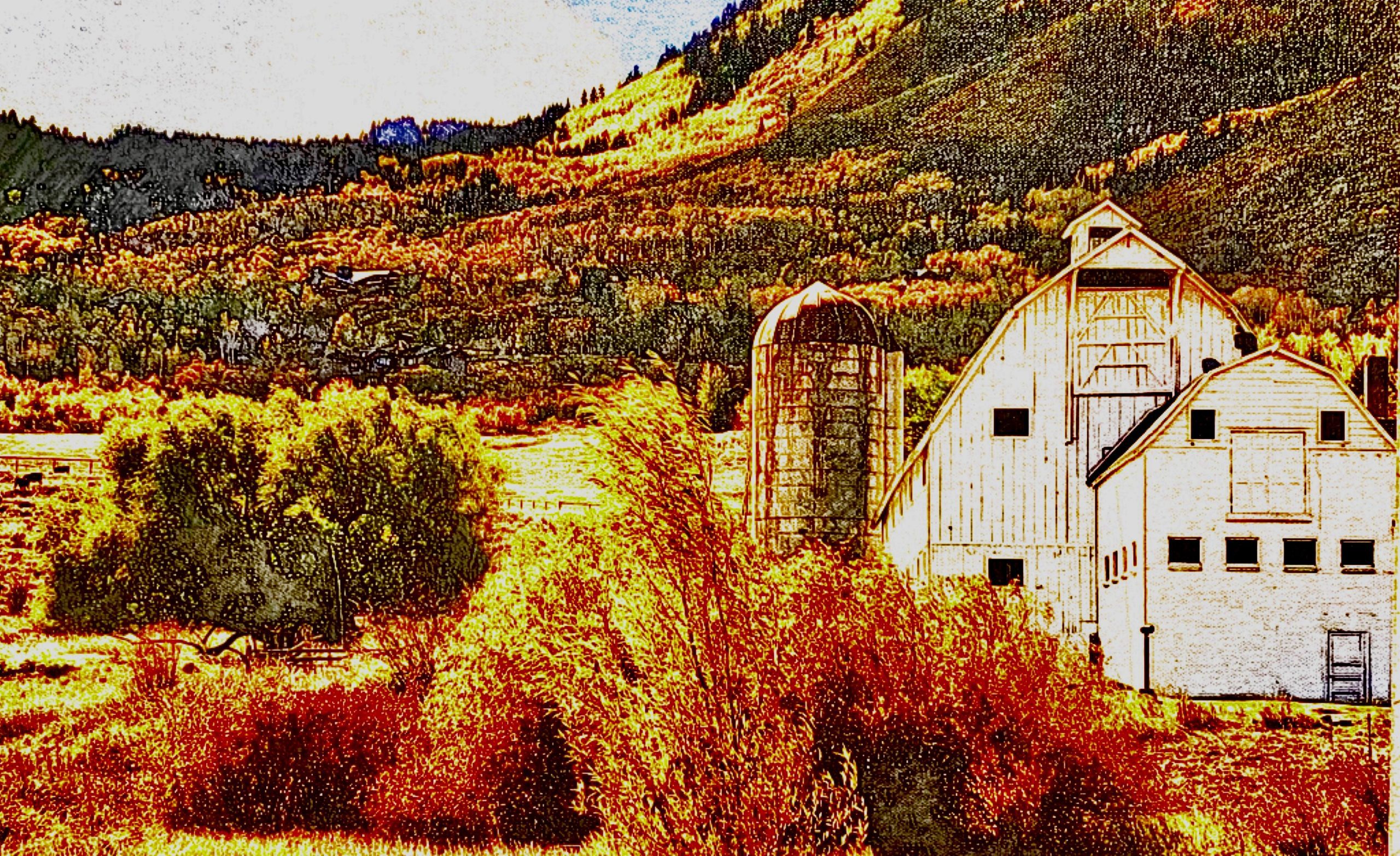 A colored pencil look of McPolin Barn