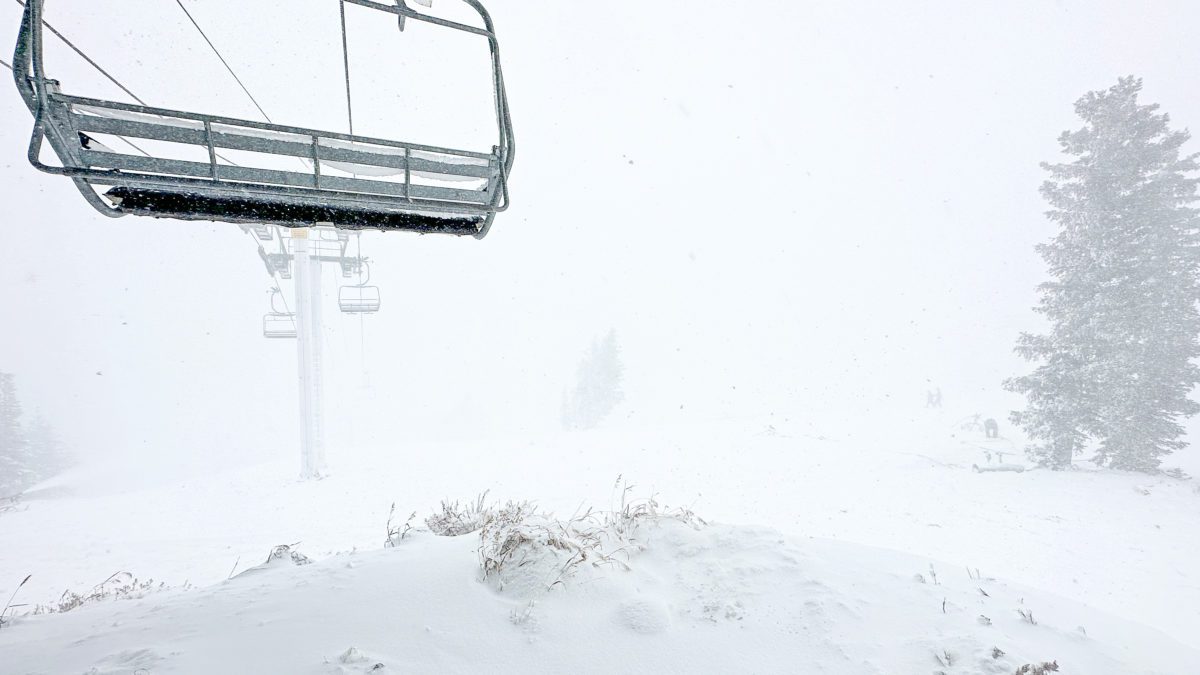 Winter Storm from top of Bald Mountain at Deer Valley Resort