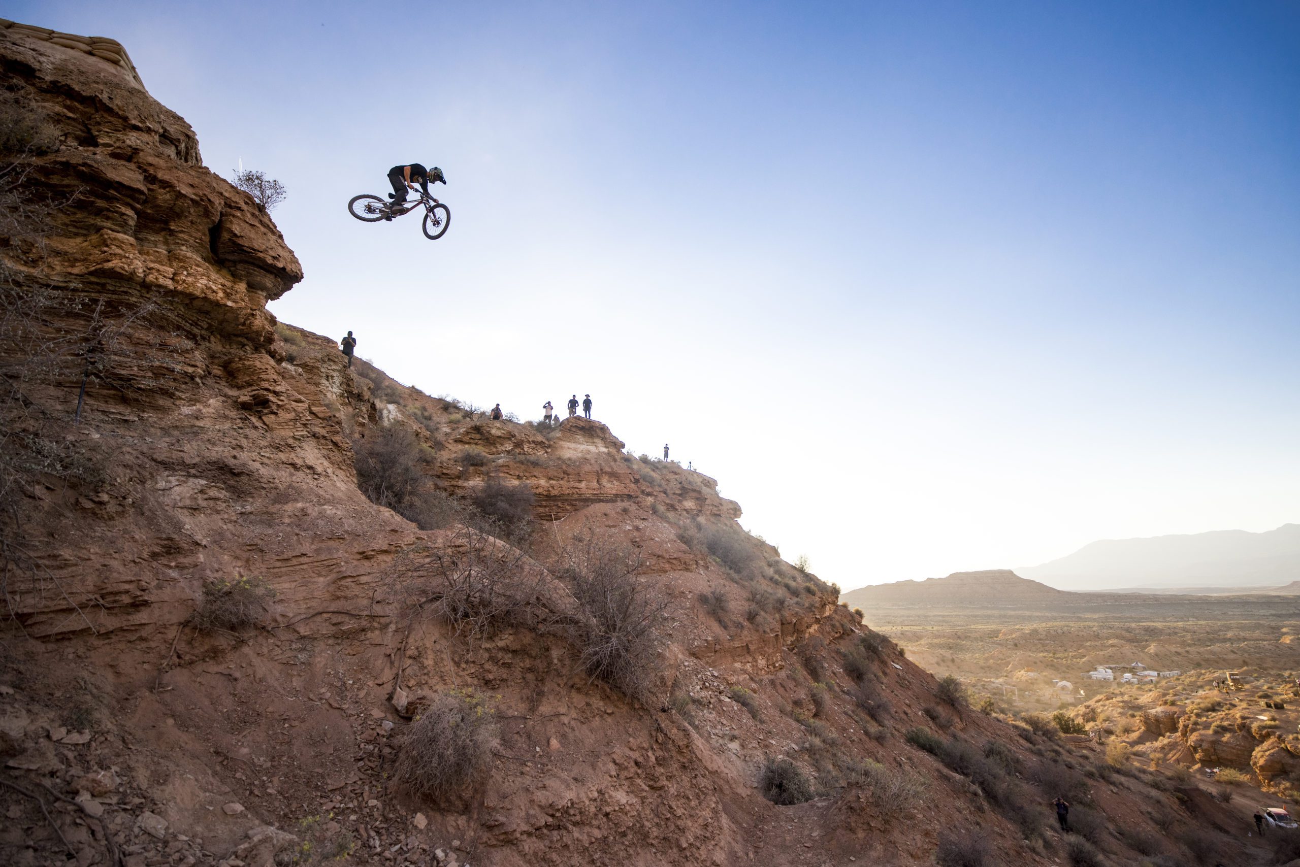 Tom Van Steenbergen rides his bike at Red Bull Rampage in Virgin, Utah, USA on 17 October, 2022.