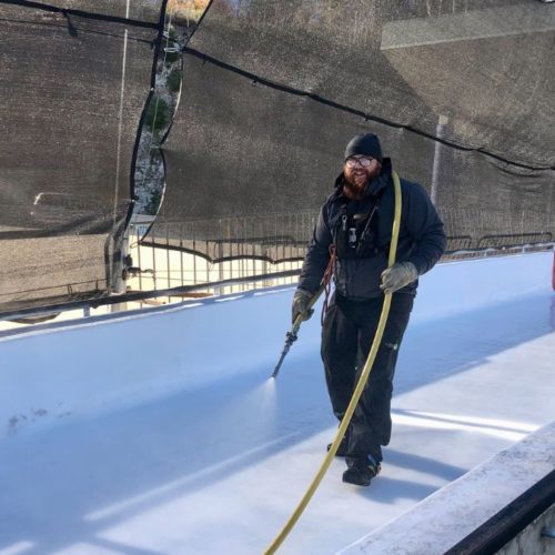 Icemaking starts, thus track sliding season starts TownLift, Park