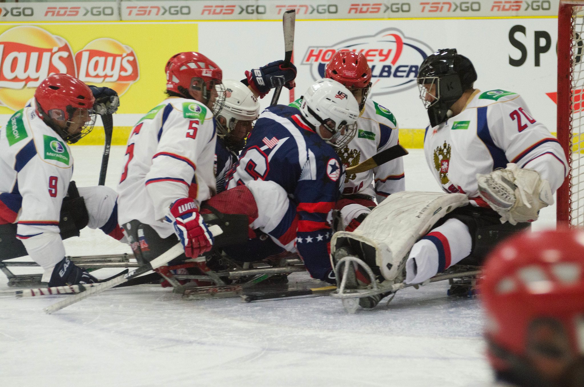 Sled hockey.