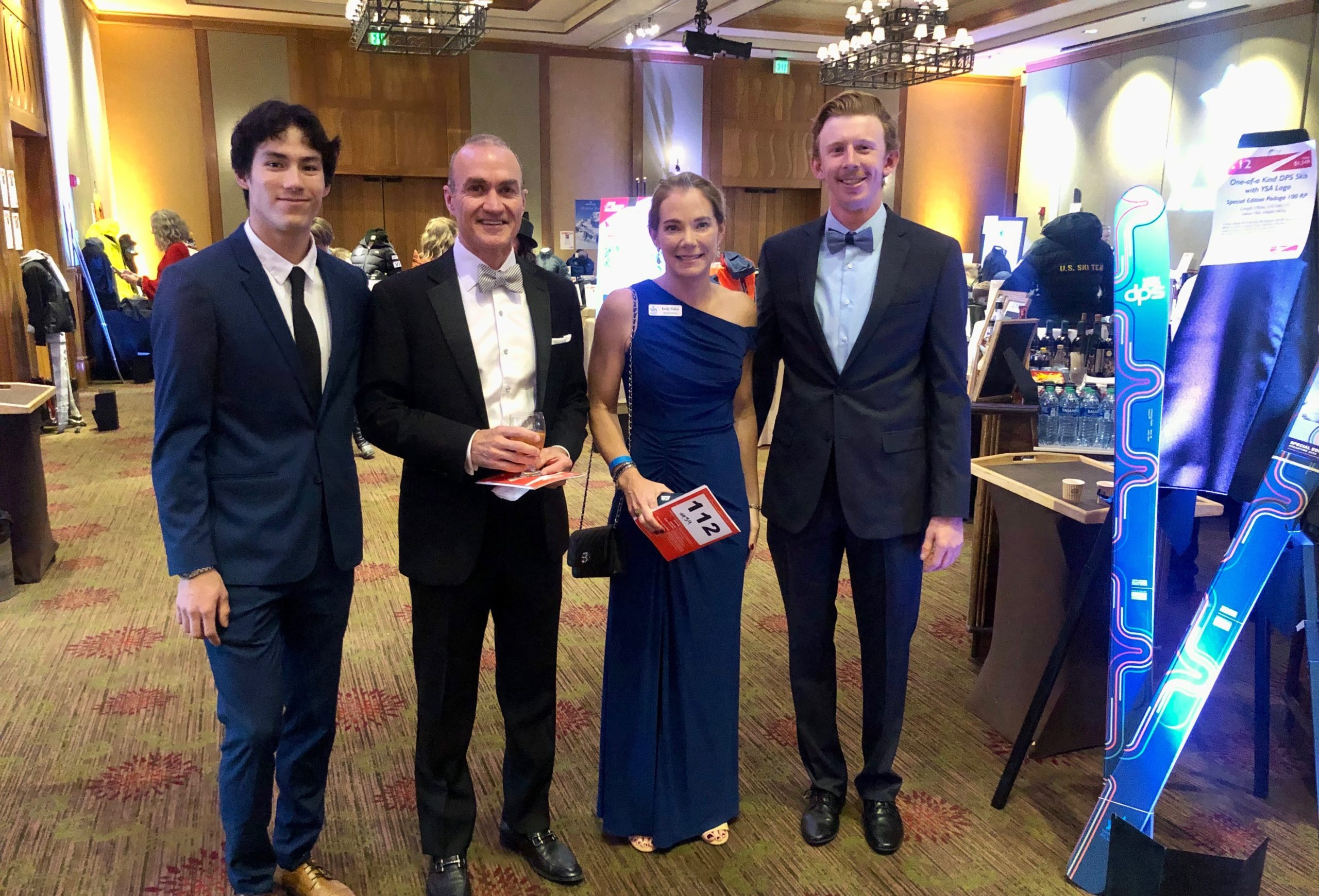 L-R: Park City native, YSA athlete, Olympian Cole McDonald; YSA supporter Shawn Miele; YSA Executive Director Emily Fisher; YSA athlete, Park City native, and Olympian Jared Schumate.