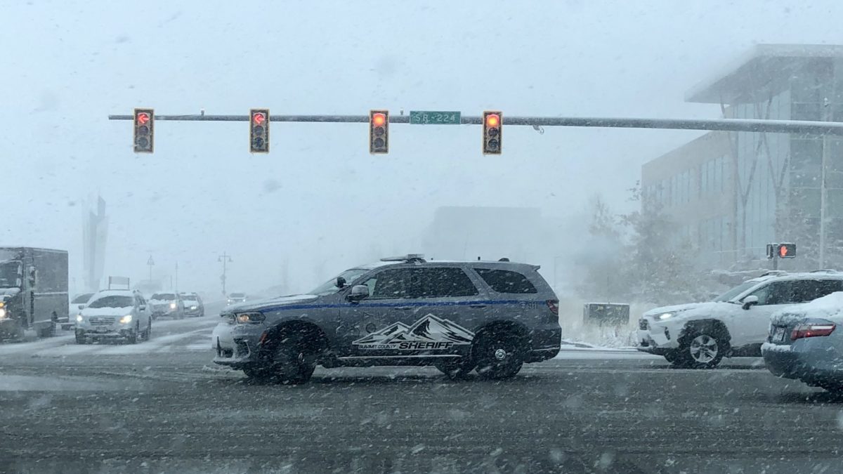 Summit County Sheriff vehicle in Kimball Junction.