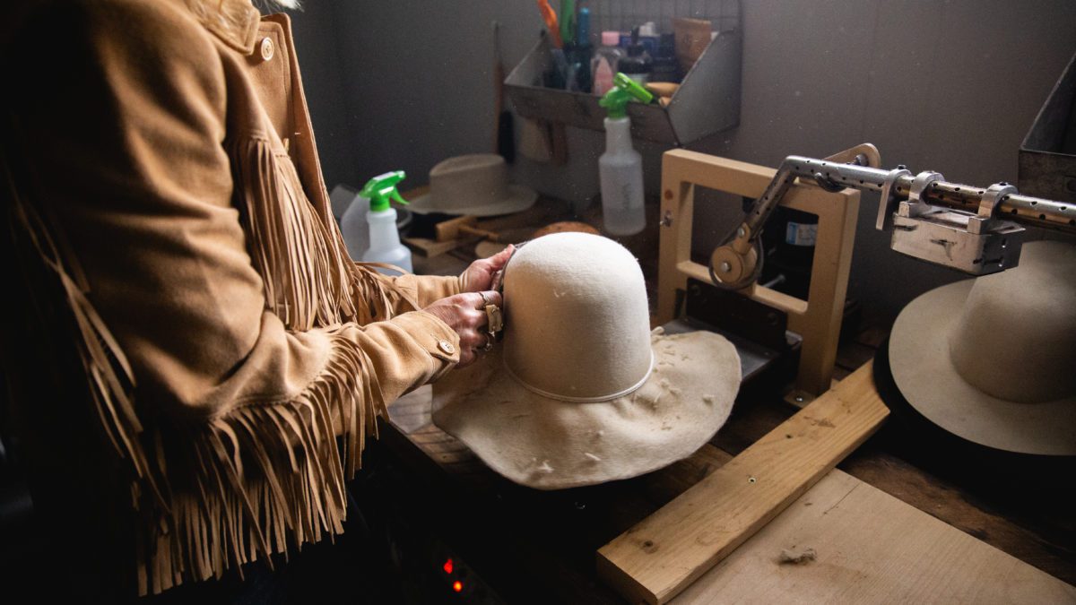 Anyone can buy a mass produced cowboy hat these days, but Sarah Kjorstad ensures craft and quality by hand-making JW Bennett's mountain contemporary hats.