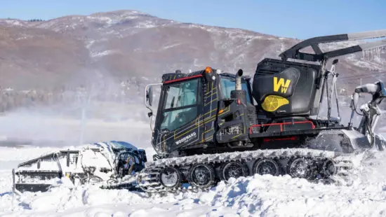 Snowcats grooming runs at Woodward Park City.