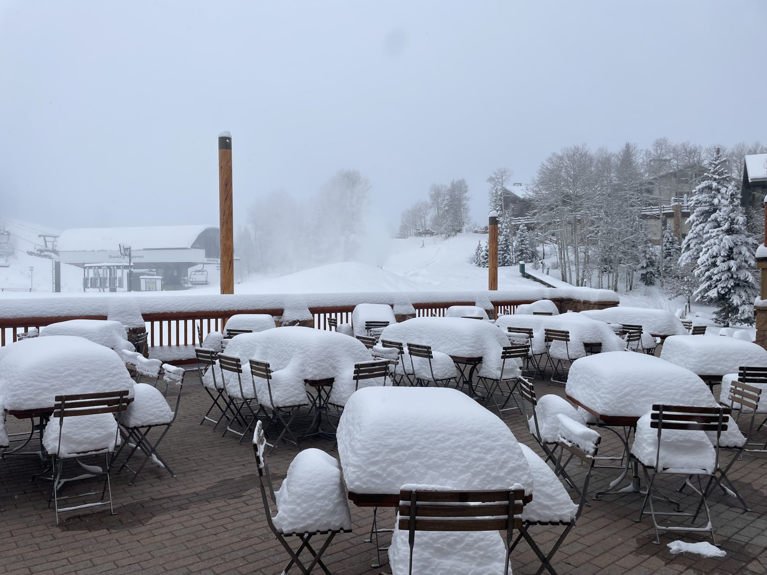 Morning view after heavy snowfall at Deer Valley Resort