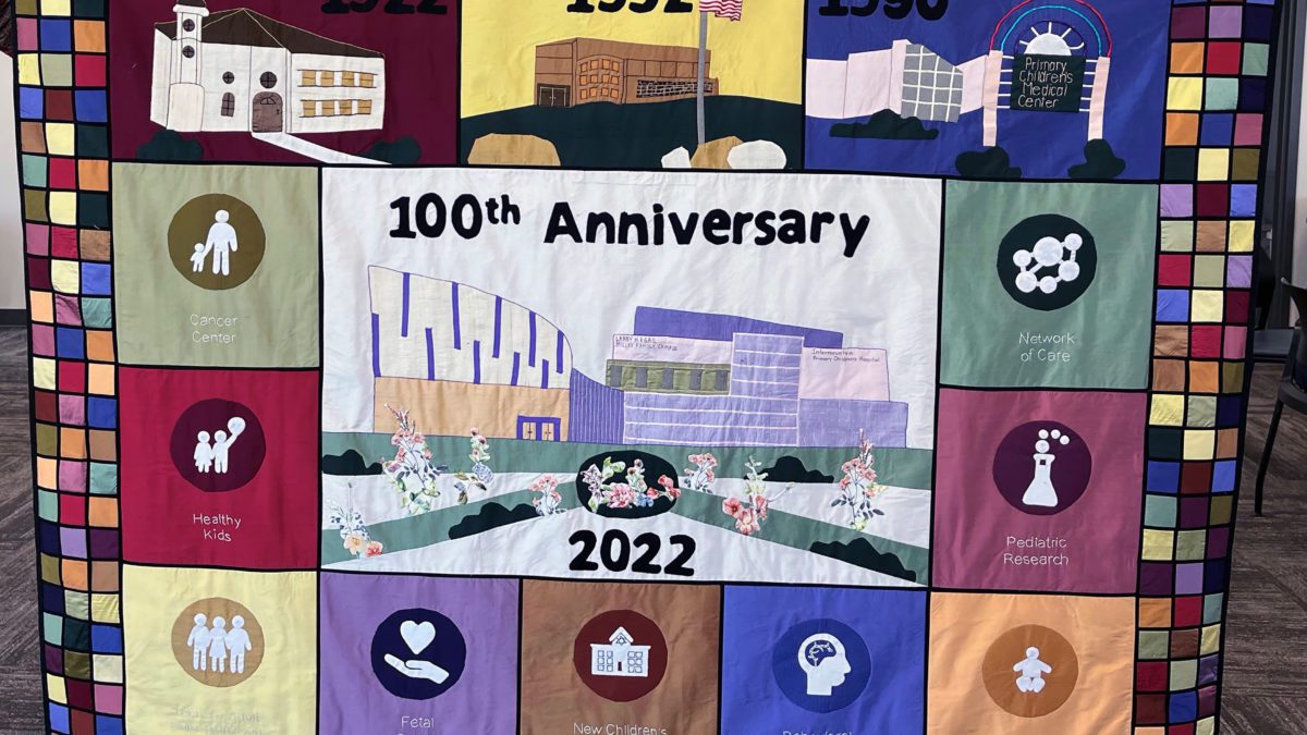 Primary Children's 100th Anniversary Commemorative Quilt. Since it's rollout the Holiday Quilt Show and Auction has raised more than $2.5 million.