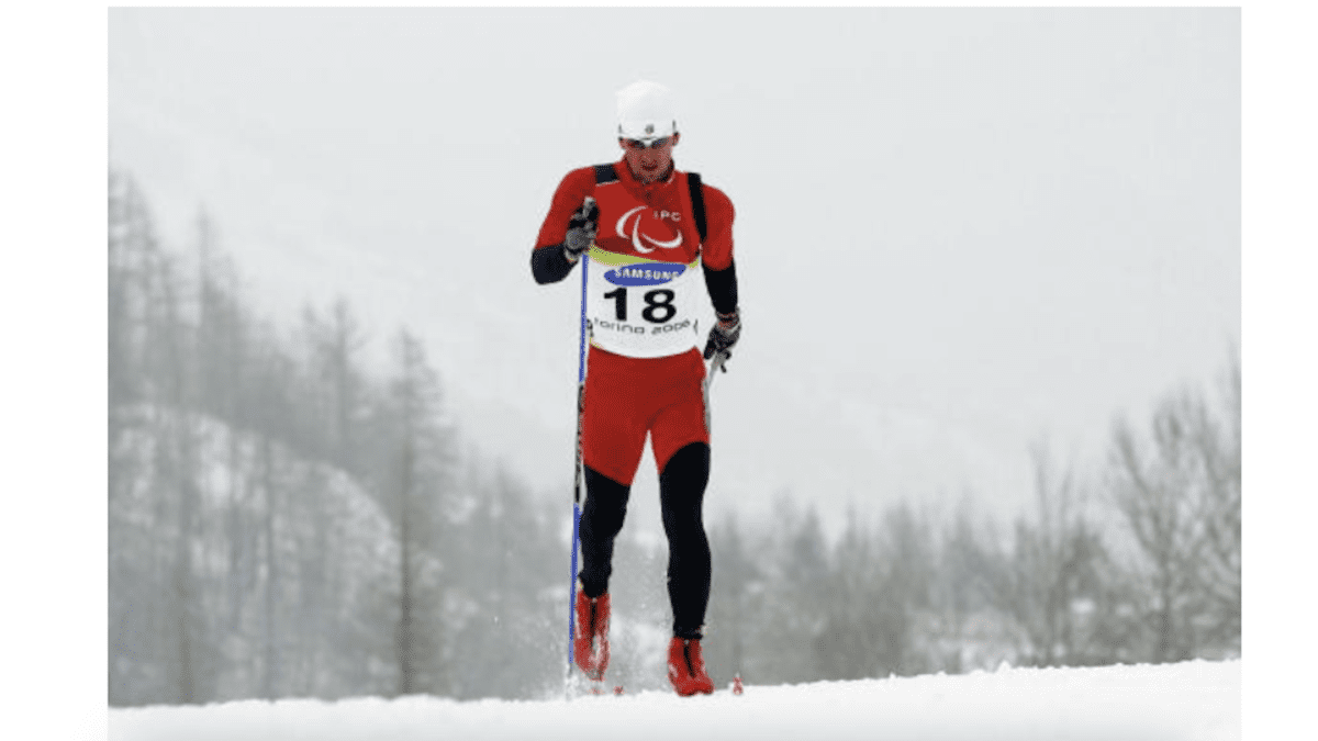 Steve Cook in Torino, Italy in 2006 where he won one of his seven Paralympic medals.