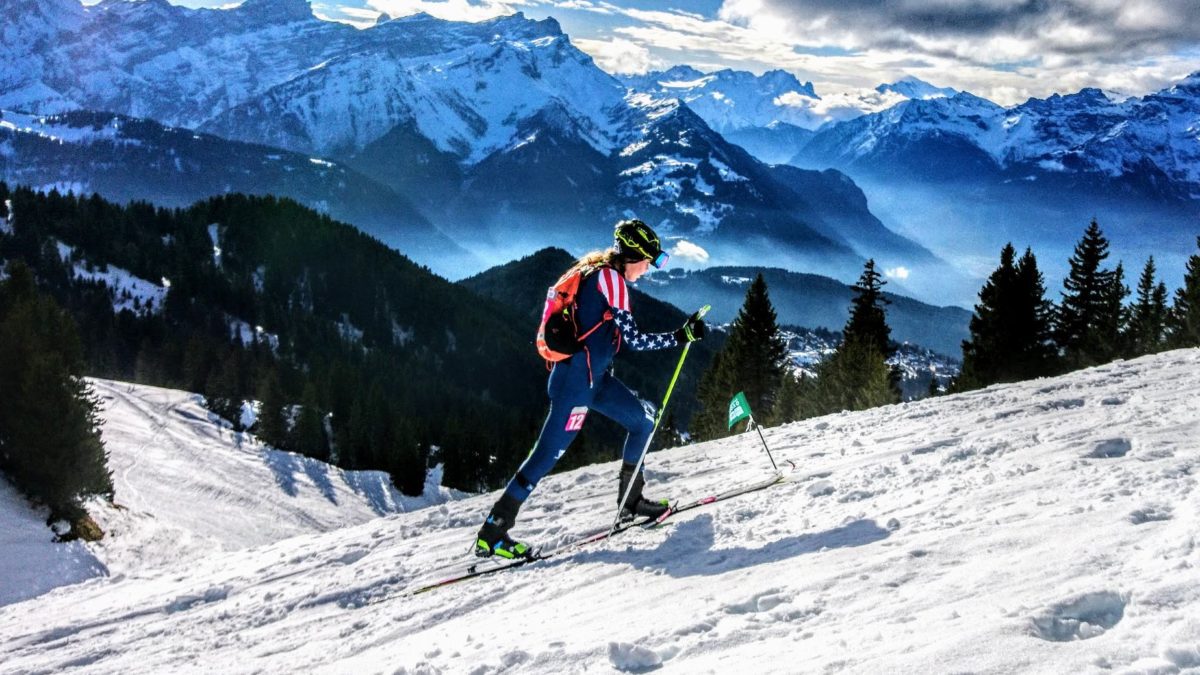 USA Skimo Team Member competing at the debut Youth Olympic Games in Switzerland 2020.