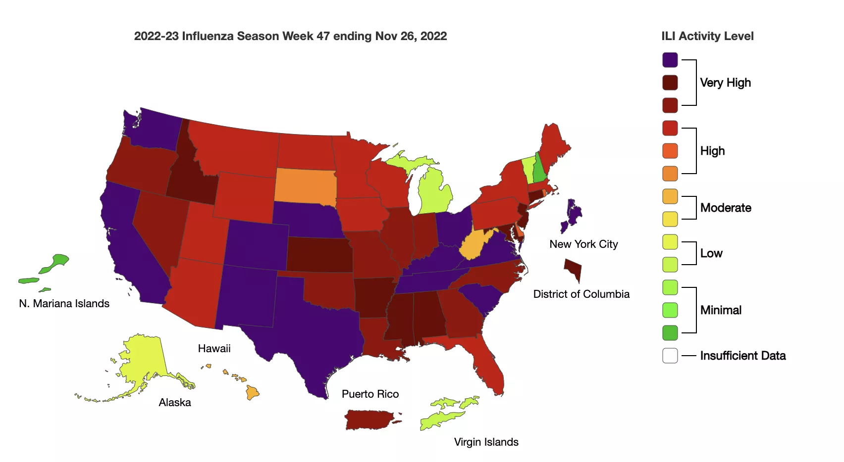 Respiratory illness activity map.