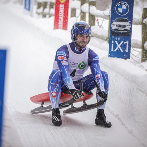 Olympic medalist Chris Mazdzer, a Salt Lake City resident, pictured here luging at the Utah Olympic Park in a World Cup, has announced his retirement from competition.